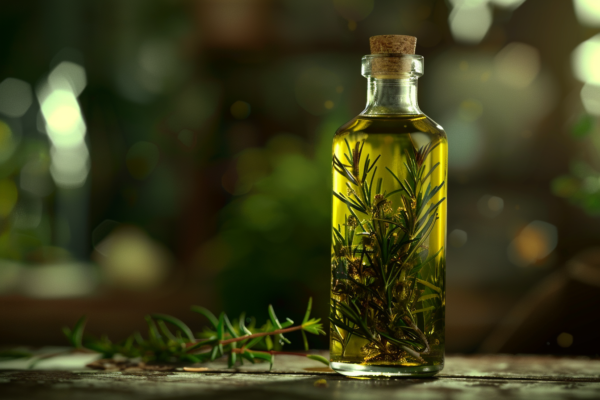 Bouteille d’huile infusée au romarin Huile infusée au romarin